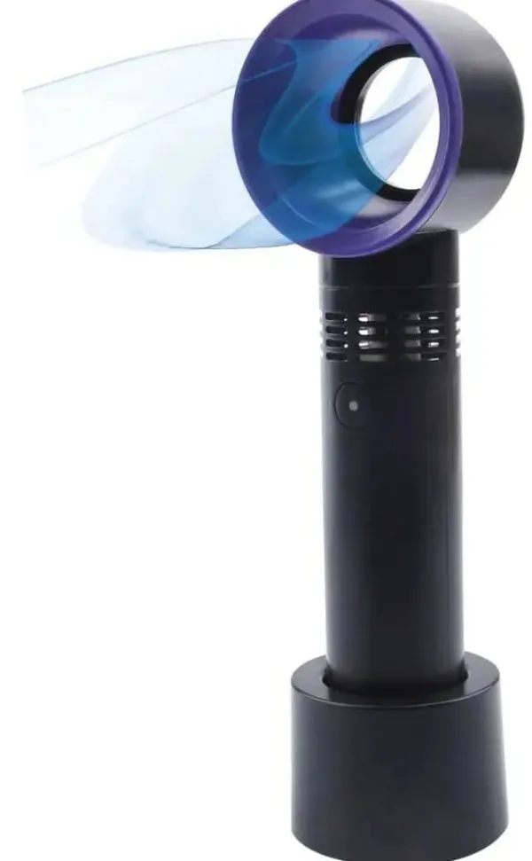 Ventilatorer>360° Bladeless Fan Hand Held Desktop Mini Portable USB Rechargeable Cooler Fan