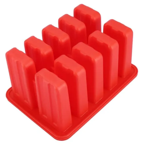 Isforme>10 celler silicagel frossen isform ispindemaskine med 50 pinde (rød)