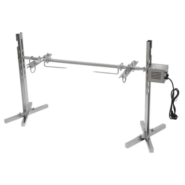 53" elektrisk BBQ-rotisseri-sæt, universal stegestativ, 88 lb (40 kg), automatisk 25 W drejemotor, højdejusterbar, blå Best