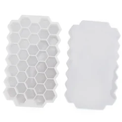 37 Grids Ice Mould Flexibel Silikon Honeycomb Hemlagad Food Supplement Box Iskubbricka Vit med lock Best