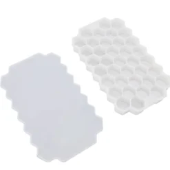 37 Grids Ice Mould Flexibel Silikon Honeycomb Hemlagad Food Supplement Box Iskubbricka Vit med lock Best