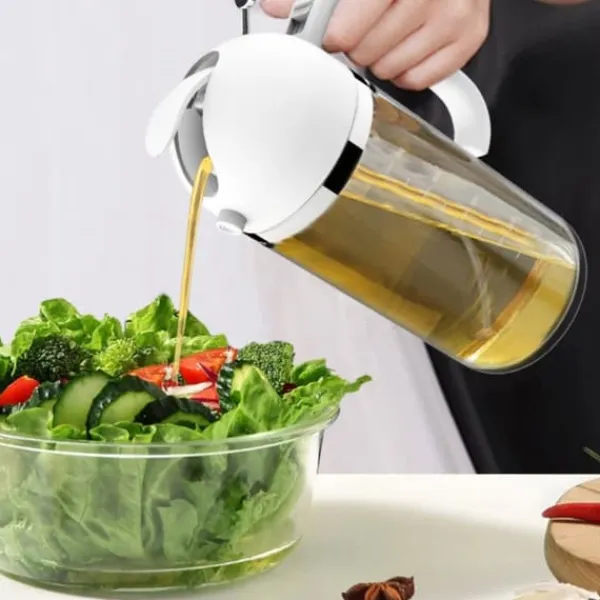 Olie- & Eddikebeholdere>2 i 1 glasoljespruta olivolja dispenser Press typ dispenser för matlagning kök grill