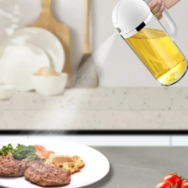 Olie- & Eddikebeholdere>2 i 1 glasoljespruta olivolja dispenser Press typ dispenser för matlagning kök grill