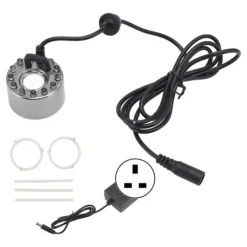 12 lampor Färgglad Dimmakare i rostfritt stål Vattendimma Atomizer för Aromaterapi Oxygen Bar Waterscape Atomized Bonsai UK Plug 110‑240V New