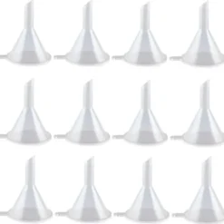 Tragte>12 mini plastiktragte til æterisk oliemaling og sandmaling (skrå åbning)