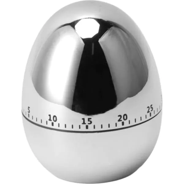 Æggeure>60 Minutters Æg Model Mekanisk Timer Madlavning Vækkeur Manuel Timer til Køkken Sølv