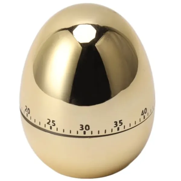 Æggeure>60 Minutters Æg Model Mekanisk Timer Madlavning Vækkeur Manuel Timer til Køkken Guld