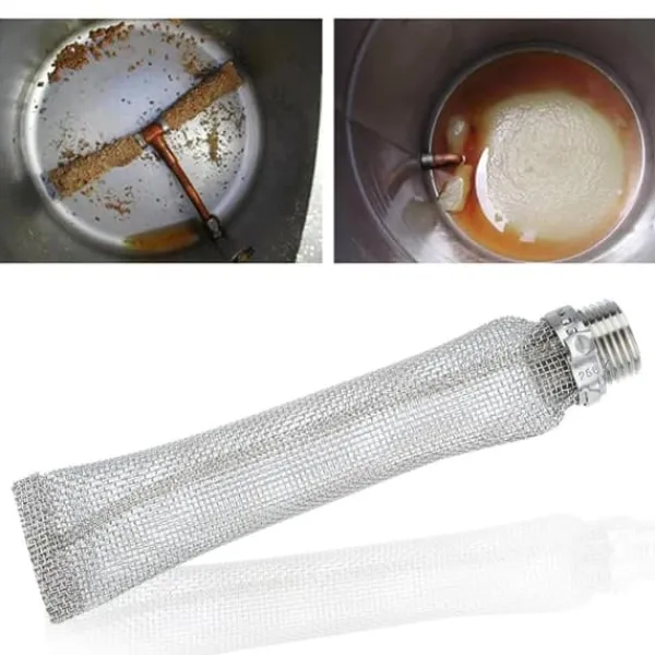 Dørslag & Sier>1/2" NPT rustfrit stål ølfilternet til hjemmebrygget ølkedel mæskekar (6")