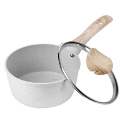 Gryder, Stegepander Og Kasseroller>1,5 QT Gryde, Non-stick, Hærdet Glaslåg, Multifunktionel, Aftageligt Håndtag, Induktionskompatibel, Hvid