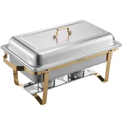 8 Qt 4-pak Rektangulært Gnidefad, Buffetsæt, Fuld og Halv Størrelse Pander, Holdbar, Praktisk Til Catering og Fester Outlet