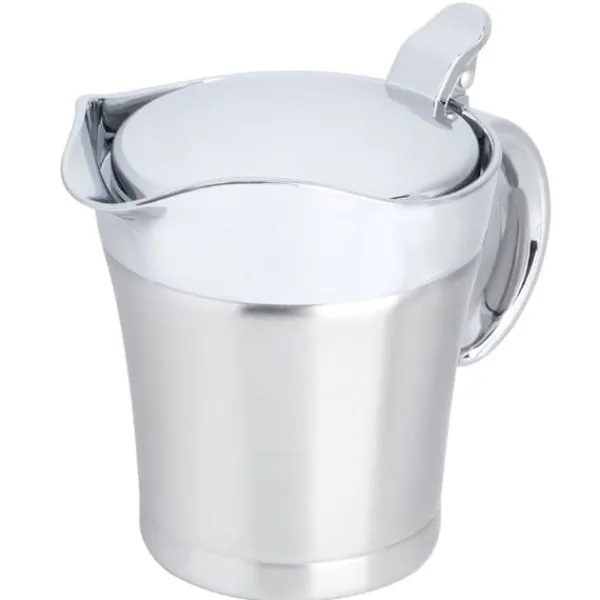 Saucekander>304 rustfrit stål dobbeltlags isolering smagssaucekande sovsbåd serveringskande køkkenredskaber 450ml