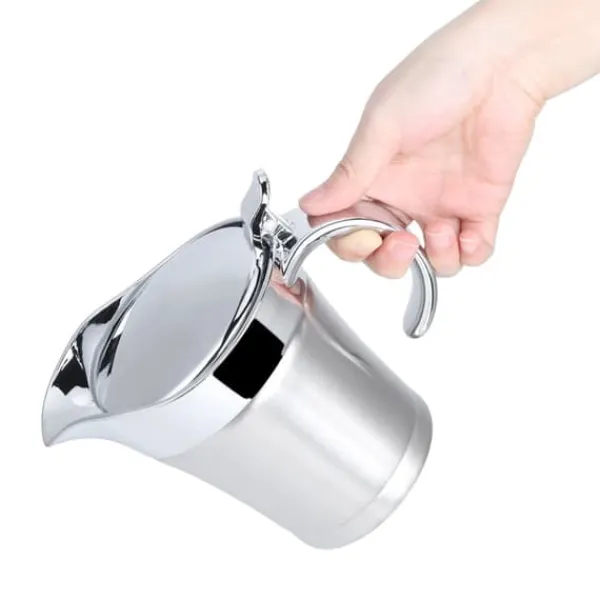 Saucekander>304 rustfrit stål dobbeltlags isolering smagssaucekande sovsbåd serveringskande køkkenredskaber 450ml