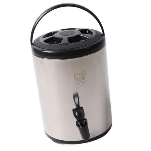 304 rustfrit stål isoleret drikkevareautomat 8 liter varm kold drikkevareautomat Kommerciel dobbeltlagsspand Sort 8L Outlet