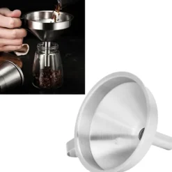 304 Rustfrit Stål Påfyldningstragt Separatorisk Olie Øl Kaffe Vand Flydende Tragt Køkkenredskab Mellem Størrelse 13cm