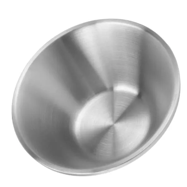 Tallerkener & Bordservicer>304 rustfrit stål salatskål dobbeltlags metal rund skål Stilfuld salatblandingsskåle til snacks Risnudler Is Sølv 15 cm / 5.9in