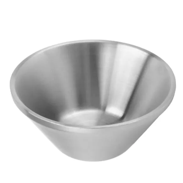 Tallerkener & Bordservicer>304 rustfrit stål salatskål dobbeltlags metal rund skål Stilfuld salatblandingsskåle til snacks Risnudler Is Sølv 15 cm / 5.9in
