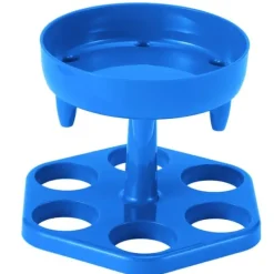 Vinflaskeholdere>6 Shotglas Dispenser Holder Roterende Spiritus Dispenser Vinreol Hylde Festartikler Blå