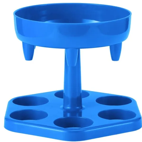 Vinflaskeholdere>6 Shotglas Dispenser Holder Roterende Spiritus Dispenser Vinreol Hylde Festartikler Blå