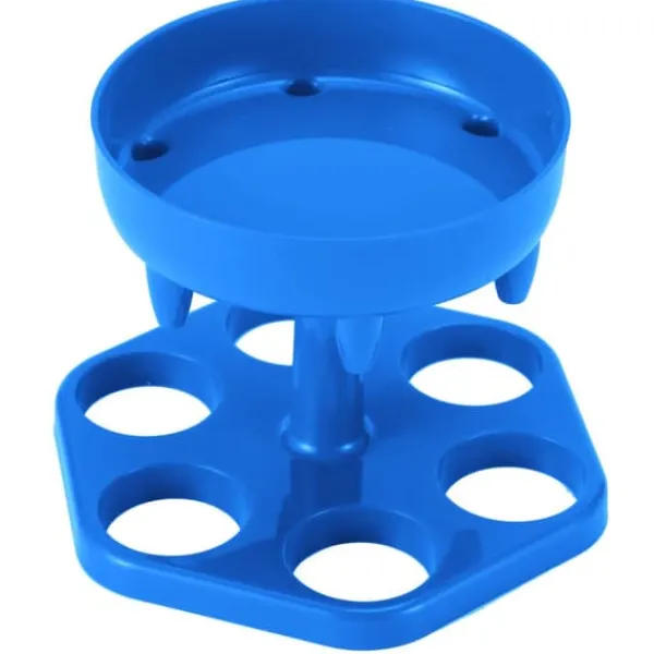 Vinflaskeholdere>6 Shotglas Dispenser Holder Roterende Spiritus Dispenser Vinreol Hylde Festartikler Blå