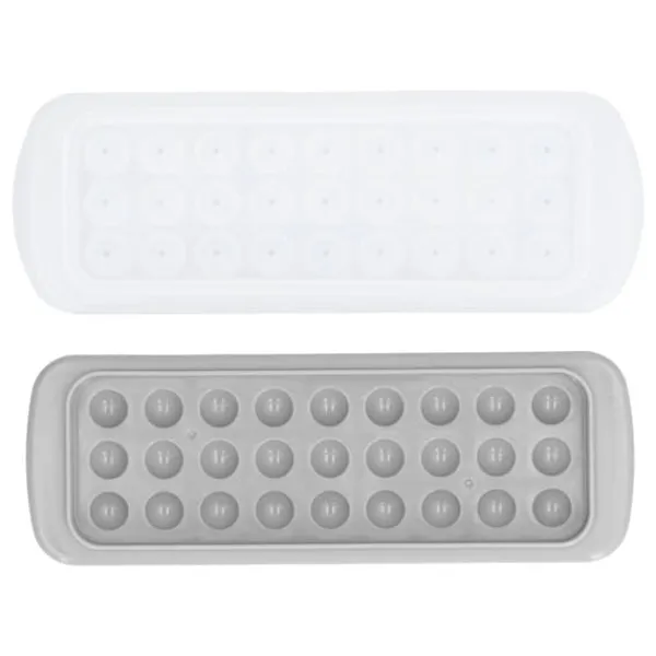 2 stk. 27 gitre 2 lags iskugleform DIY Rund isterningemaskinebakke med låg til køkkenbar Outlet