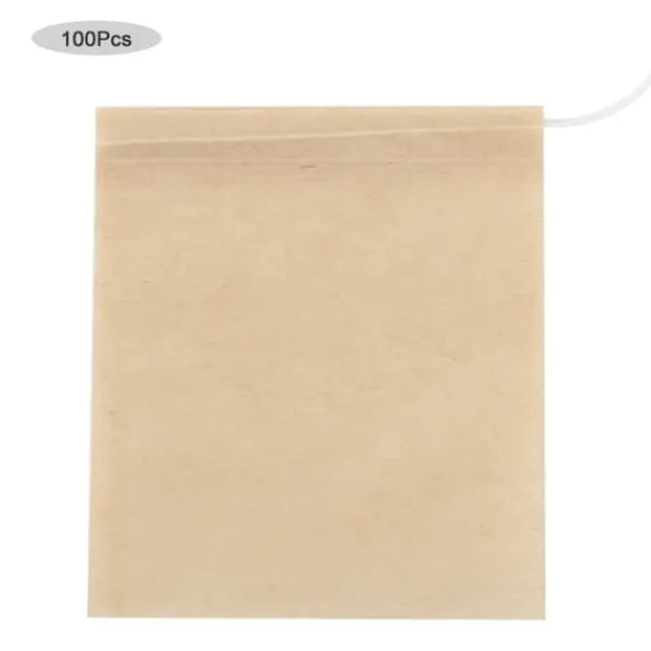 100 stk. engangs tomme tebreve filterinfuser med snøre til løsbladet te (L)