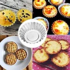 30 stk. æggetærteforme mini aluminium kagemuffinforme dåser pander non-stick cupcake kageforme køkken genanvendelige bageværktøjer Hot