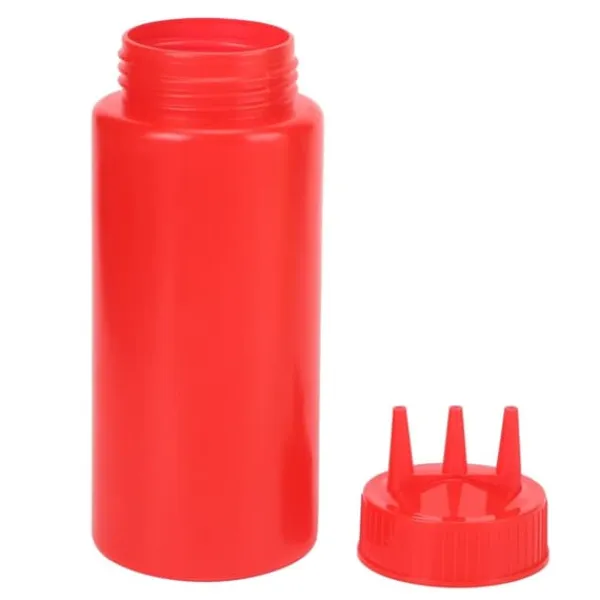 Saucekander>3 stk. 3-huls klemmeflaske med låg til salatdressing, saucer, ketchup