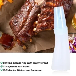 2 stk. husholdningsgrill silikone olieflaske med børste køkken bagning grillværktøj blå Online