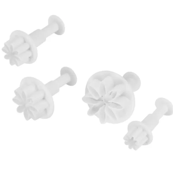 4 stk. kagedekorationsforme blomstermønster fondant udstikkerform gør-det-selv bageredskaber Hot
