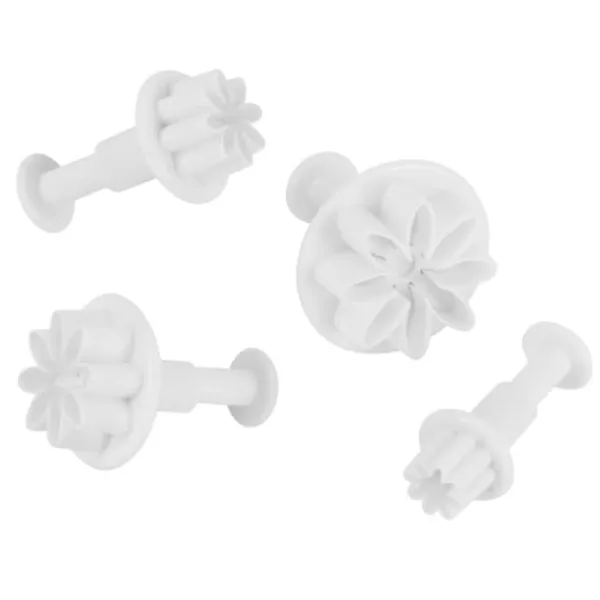 4 stk. kagedekorationsforme blomstermønster fondant udstikkerform gør-det-selv bageredskaber Hot