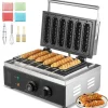 6 STK Kommerciel Vaffelstængemaskine, Hotdog Vaffeljern 1500W, Nem brug, Hurtig opvarmning, Perfekte vafler hver gang. Outlet