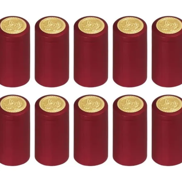 100 stk. krympesikre vinflaskedæksler, krympedæksler til vinkældre og køkkener, røde 30 mm Discount