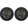 2 stk. mini digitalt LCD termometer hygrometer rund form temperatur fugtighedsmåler til krybdyrboks