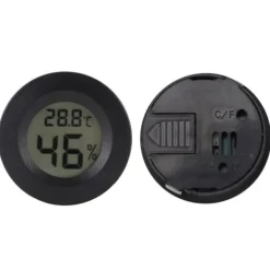 2 stk. mini digitalt LCD termometer hygrometer rund form temperatur fugtighedsmåler til krybdyrboks