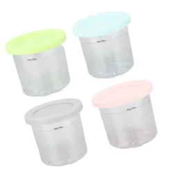 4 stk. plastikisdåser som erstatning for Ninja NC299AMZ NC300s-serien Creami-ismaskiner New