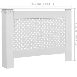 2 stk. radiatorskjulere med hylde i MDF - Stilfuld lameldesign | Størrelse: 112x19x81,5 cm | Farve: Hvid New
