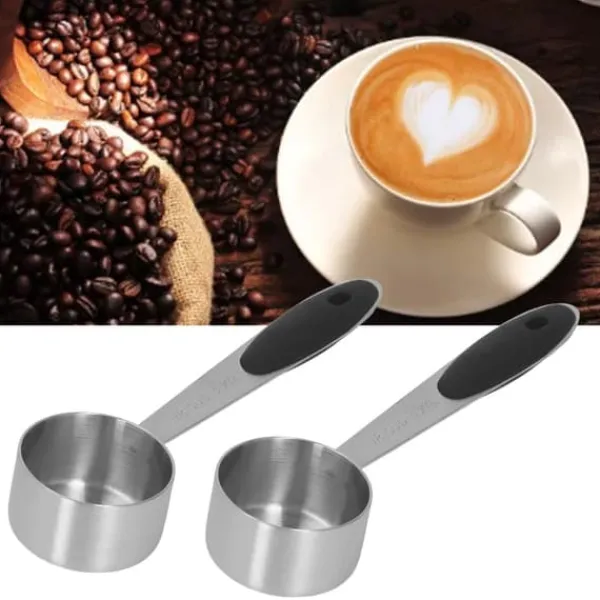 Målebægere & Måleskeer>2 stk. rustfrit stål kaffemåleske 1/8 kop 30 ml måleske spiseskefuld spiseske til kaffebønner mælkepulver te