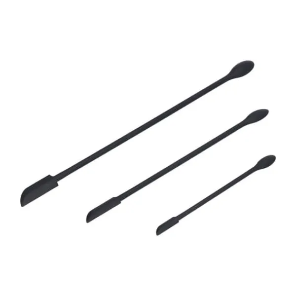 Stegepaletter>3 stk spatel fødevaregodkendt silikone dobbelthoved frugtsyltetøj creme makeup spatel til køkkensort