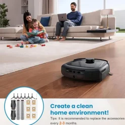 17 stk. Tilbehørssæt Kompatibelt med Eufy RoboVac E28 Omni/E25 Omni - Hovedbørster, Sidebørster, Støvposer Hot