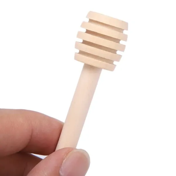 Stegepipetter>24 stk. træ honning drypper pind server syltetøj sirup drypper omrører stang køkkengadgets (8 cm)