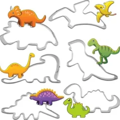 6 stk./sæt dinosaurformet form i rustfrit stål kiksform bageværktøj Clearance