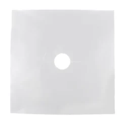 Gasbrændere>6 stk./sæt genanvendelig glasfiber gaskomfur beskyttelsesmåtte køkkenredskab (sølv)