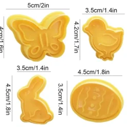 Udstikkere>4 stk/sæt plastik udstikkere sød sommerfugl kanin kylling påskeæg form fondant udstikker kiks kageform