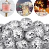 Udstyr Til Kagedekoration>12 stykker disko kage dekorationer 3cm, tema fest tilbehør, små disco kugler til kagedekorationer, desserter, julefrokost dekorationer (sølv)