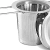 Tefiltre>1 tesi i rustfrit stål med foldbare dobbelthåndtag og låg, kan hænges på tekander, kopper, krus, til brygning af løs te og kaffe