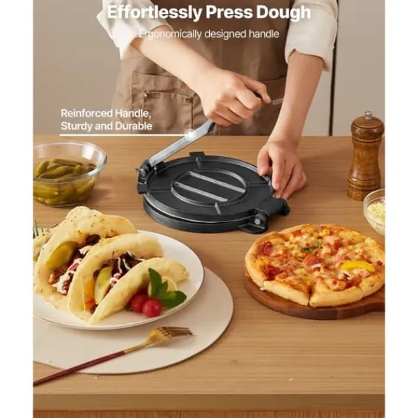 10 Tommer Tortillapresse, Chapati Dej Maskine, Kraftig Støbejern, Roti Fremstilling Clearance