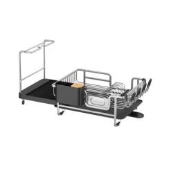 Opvaskestativer & Tørrestativer>Afdrypningsrist med drypbakke, (53,5-71,6) x 32,3 x 33,3 cm
