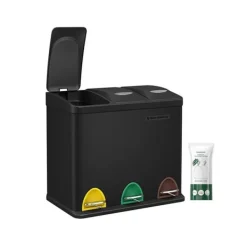 Affaldsbeholder 24 liter, 46,5 x 29,5 x (40,5-65) cm (L x B x H) Indvendige spandmål: 14 x 23 x 35 cm Discount