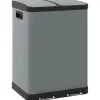 Skraldespande & Papirkurve>Affaldsspand - Pedalspand - Dobbeltkammer 2 x 30 l (60 l) - Låg og inderspande - Metal