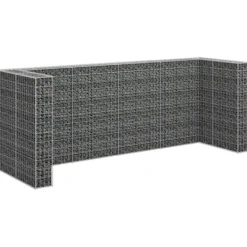 Affaldsspandsskjulere - Living gabionvæg til affaldsspand 320x100x120 cm galvaniseret stål Hot